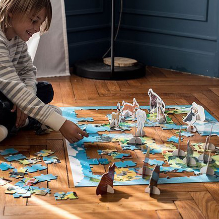 Janod Puzzle Edukacyjne 3D Zagrożone gatunki 200 el. 6+