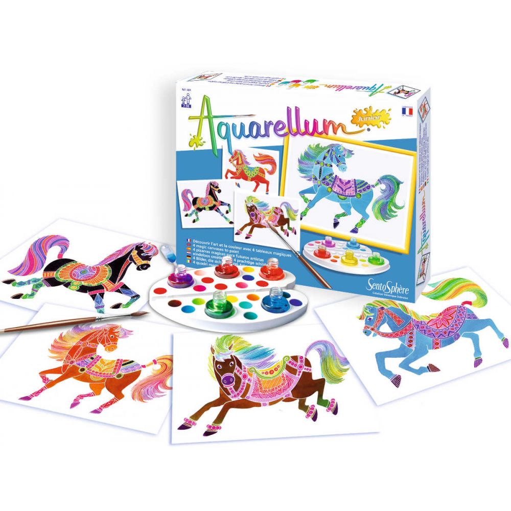 SentoSphere Aquarellum Junior Konie 4 Obrazy 6+