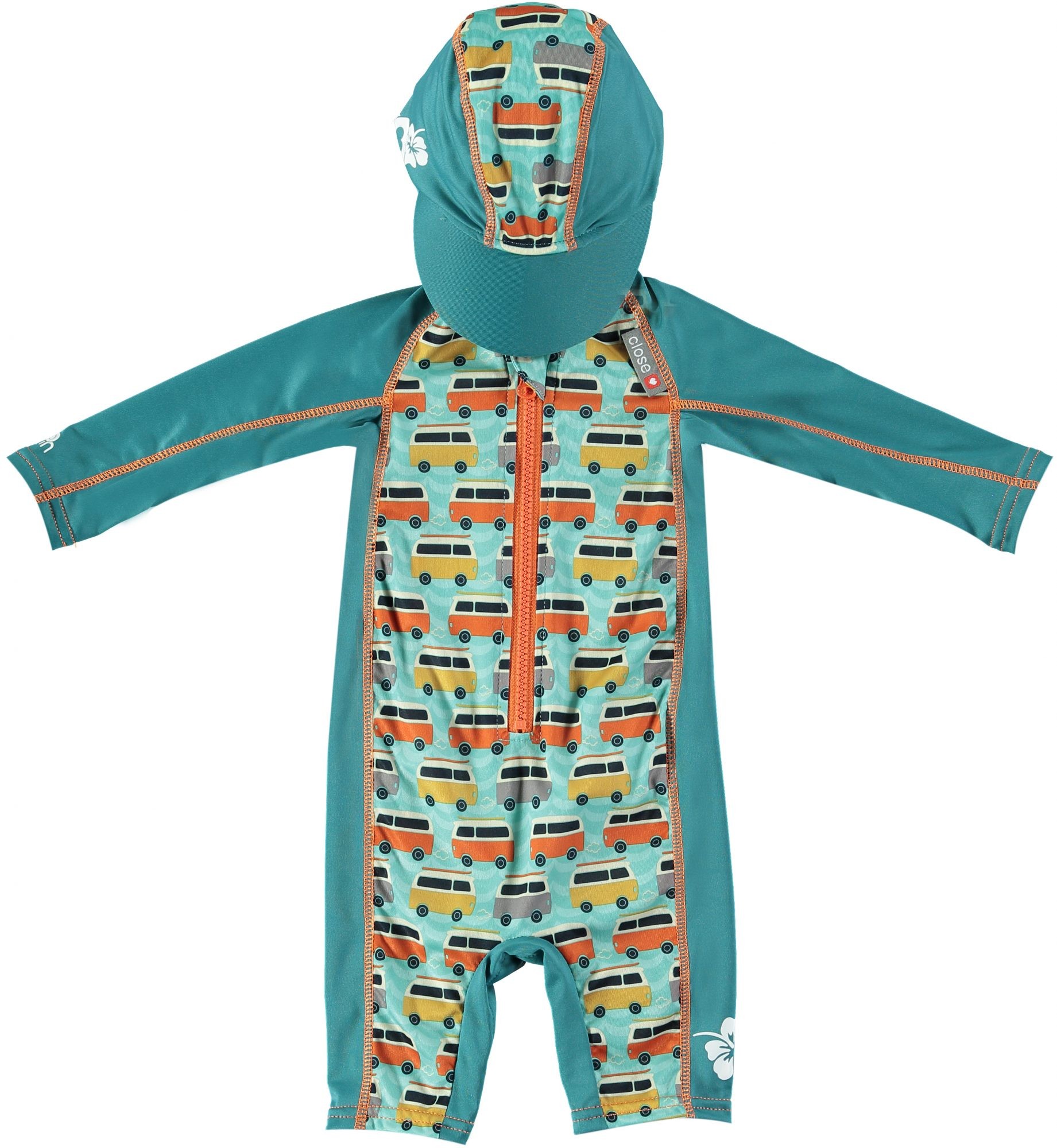 Close Kombinezon plażowy All-in-one Campervan Green 12-18 mies.