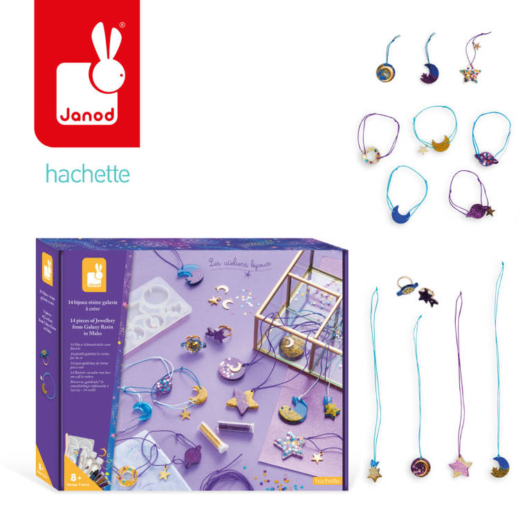 Janod Zestaw Biżuteria Żywica Galaktyka 8+