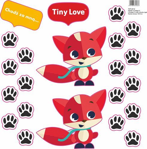 Tiny Love, Naklejki na podłogę Tiny Love - 18 stópek, 2x lisek, chmurka, logo