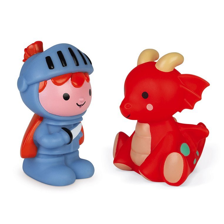 Janod, Zestaw figurek do kąpieli Rycerz i świecący smok 10 m+