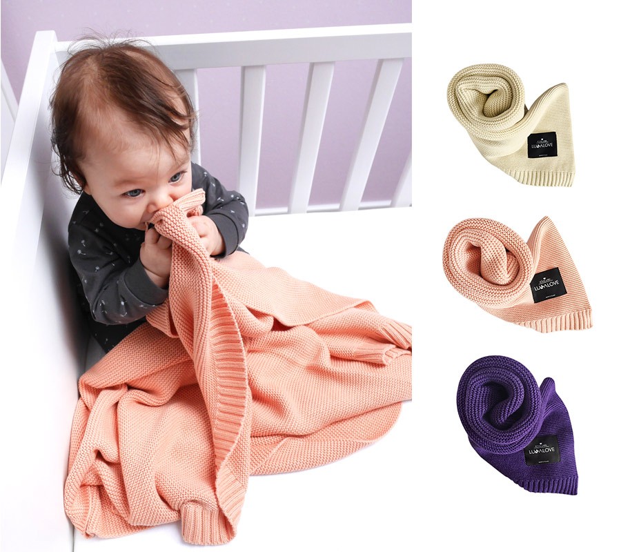 Lullalove Bambusowy Koc Brzoskwinia 80x100cm