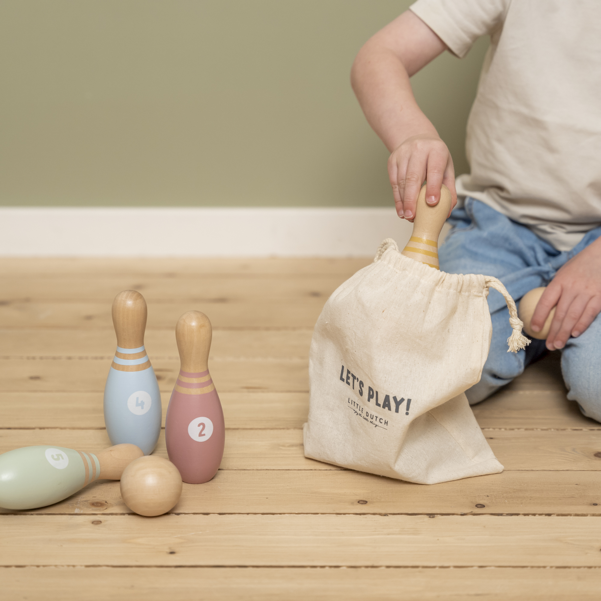 Little Dutch Kręgle dla dzieci Drewniane 6+m