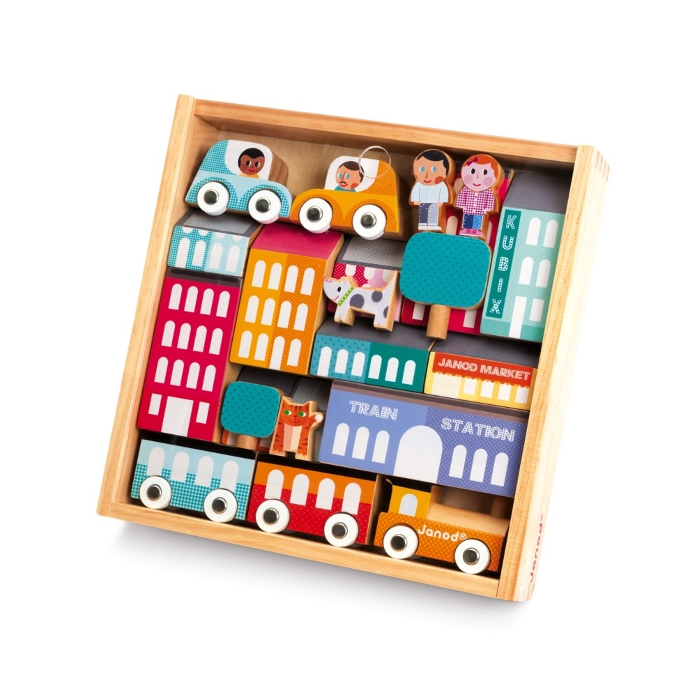 Janod KUBIX Zestaw Miasto 22el 3+