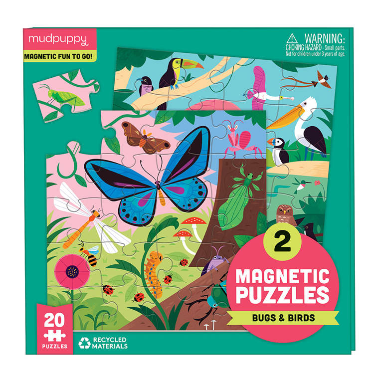 Mudpuppy Magnetyczne Puzzle 2w1 Robaki i Ptaki 20el 4+
