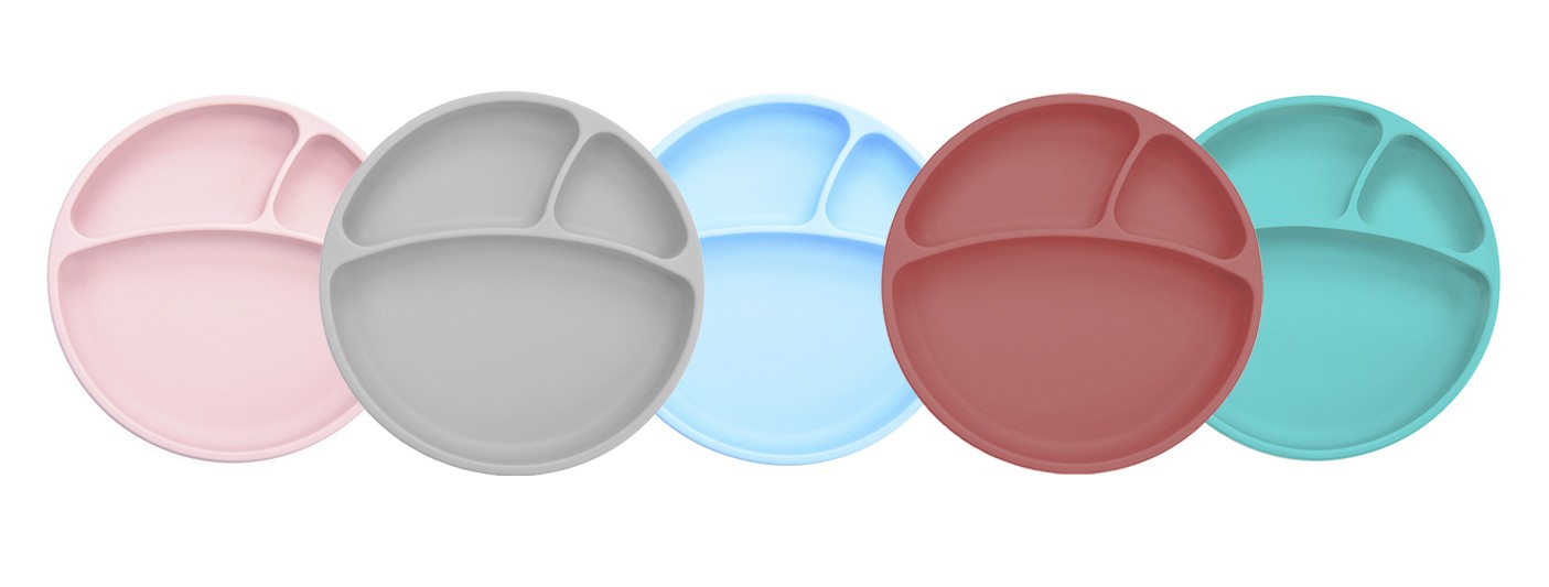 Minikoioi Talerzyk Silikonowy z Przyssawką Szary 6m+
