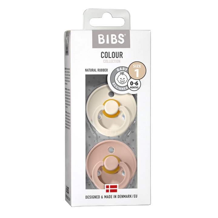 Bibs, 2-Pack Blush & Ivory M Smoczek Uspokajający kauczuk Hevea