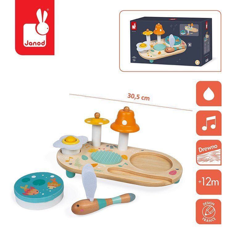 Janod Drewniany Muzyczny Ministolik Pure 1+
