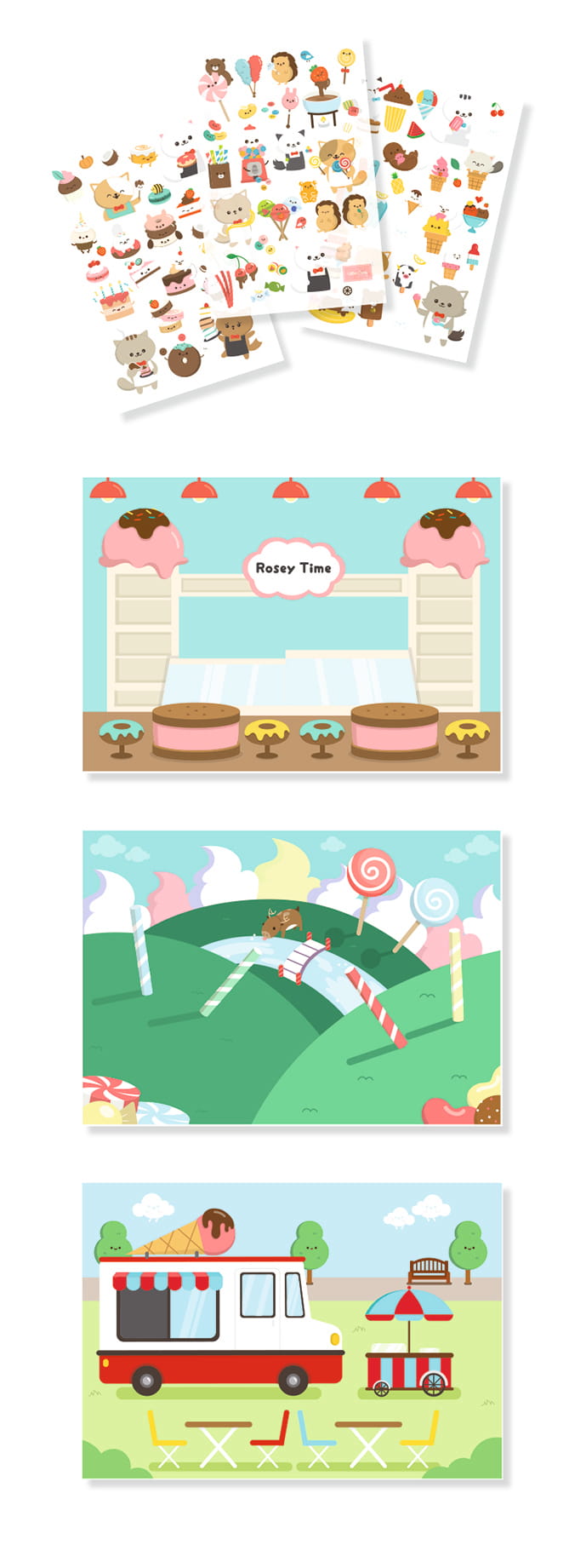 Djeco Zestaw Kalkomanii Cukierkowy Świat 4+