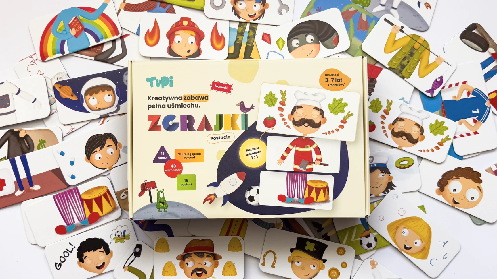 Tupi Drewniana Układanka Postacie Mix&Match Kreatywna 3+