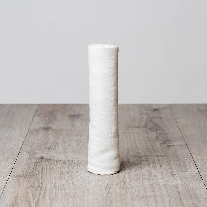 Lulujo Kocyk Bambusowy Biały 120x120 cm