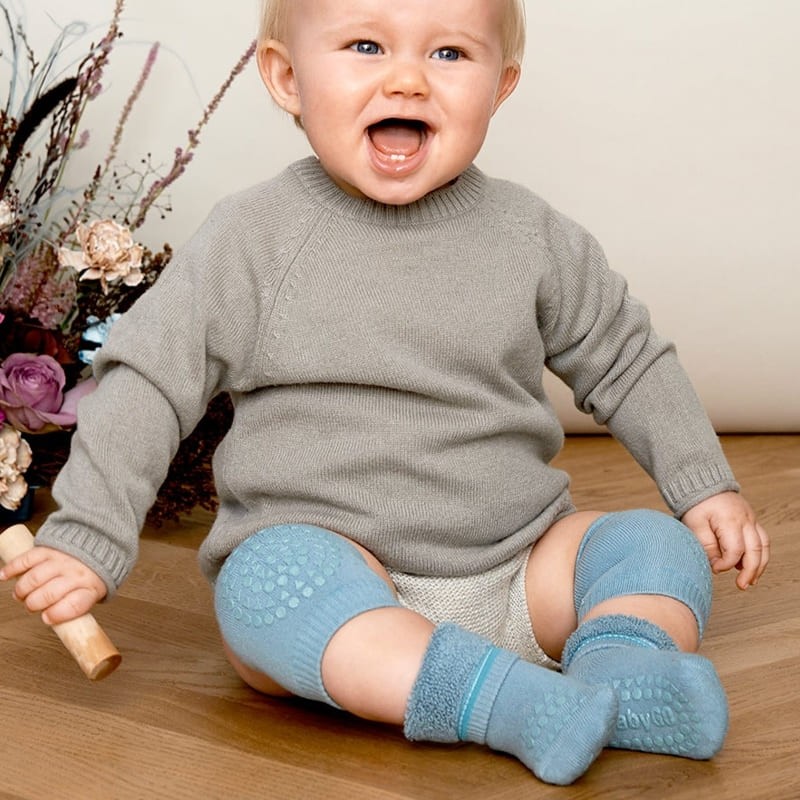GoBabyGo Nakolanniki Antypoślizgowe Dusty Blue 6-12m