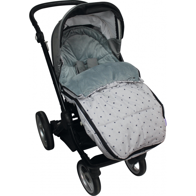 Dooky Śpiworek do wózka Light Grey Crowns 6-36m