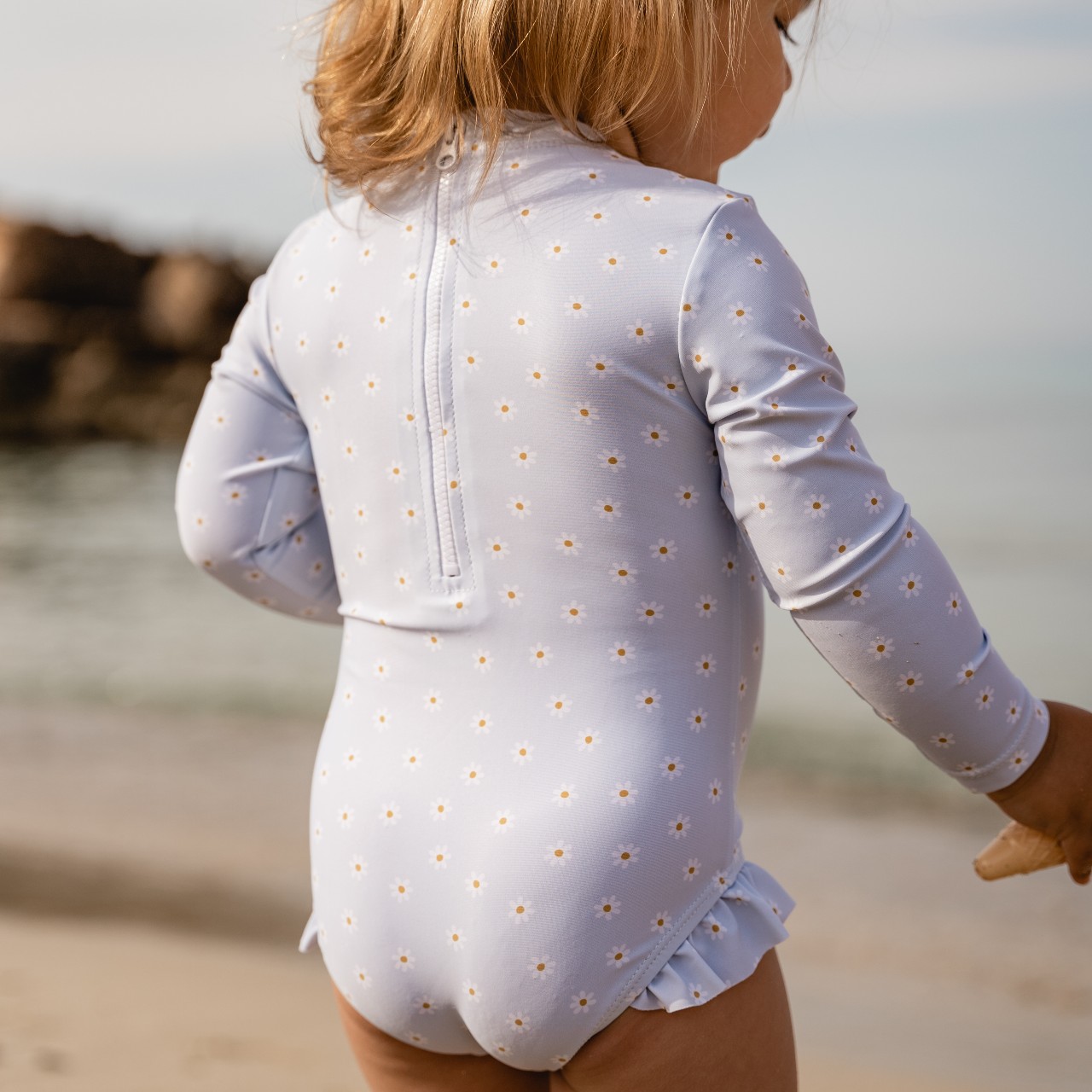 Little Dutch, Swimsuit z rękawami Daisy Blue 86/92 Daisy