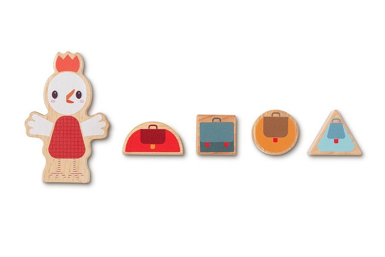 Lilliputiens Drewniany Autobus-Sorter z Kurczaczkami 12m+