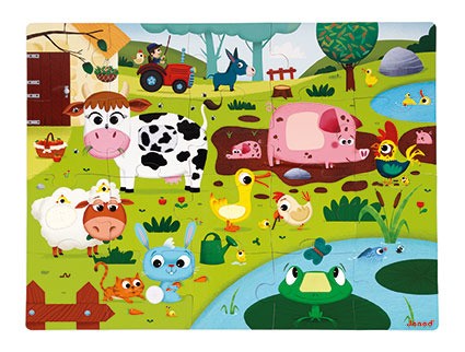 Janod Puzzle Sensoryczne Farma 20el 3+