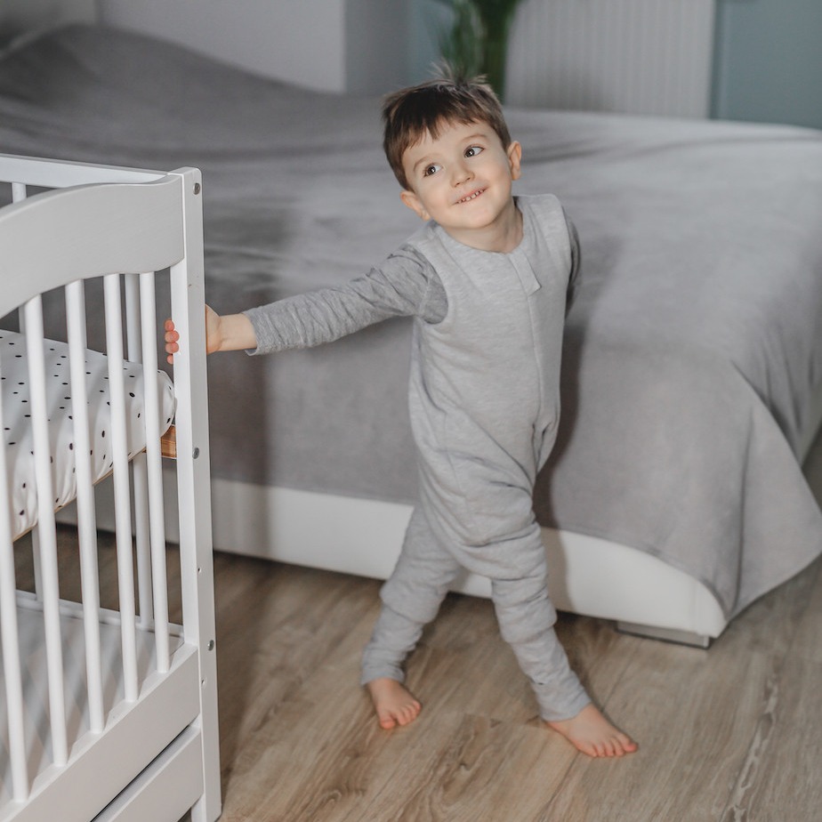 Sleepee Śpiworek z nóżkami Szare/Czarne Kropki M (3-4 lata)