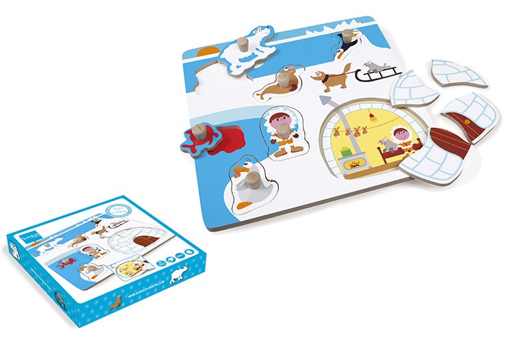Scratch Puzzle z uchwytem Eskimos 18m+