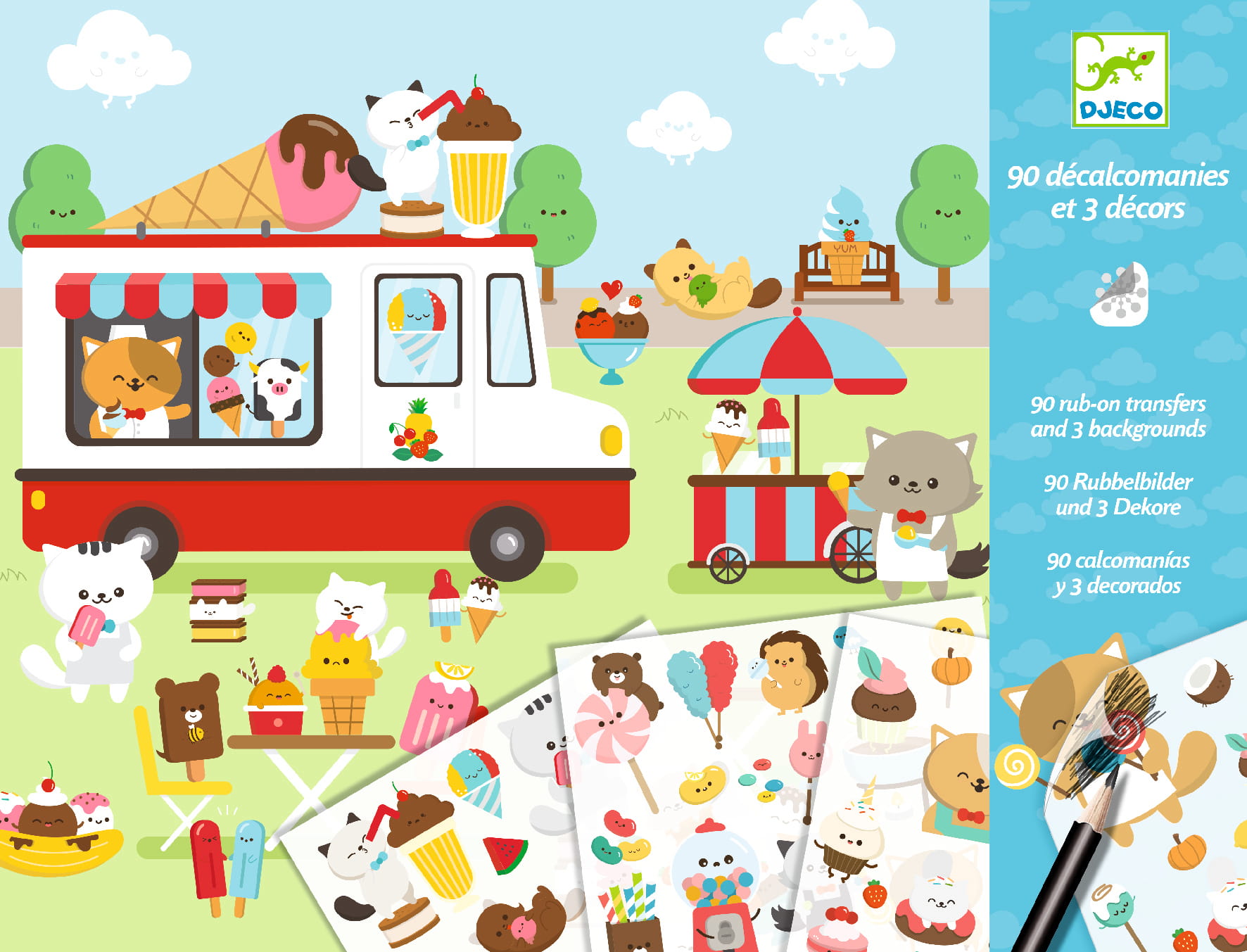 Djeco Zestaw Kalkomanii Cukierkowy Świat 4+