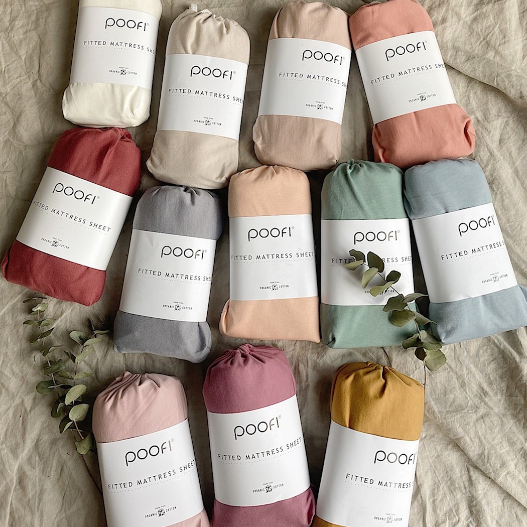 Poofi Prześcieradło do łóżeczka 60x120cm Lawenda