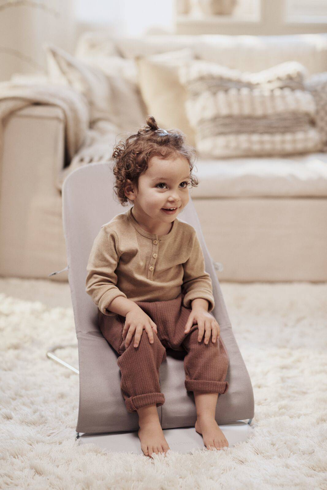 BabyBjorn Leżaczek Bliss Woven Piaskowoszary