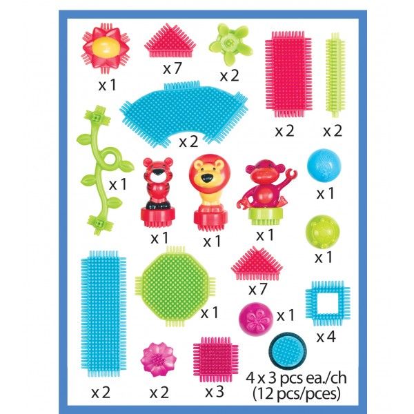 Klocki jeżyki - zestaw dżungla w tubie 54 szt