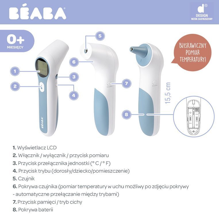 Beaba Termometr Elektroniczny Bezdotykowy Thermospeed 0+ | Fabryka Wafelków