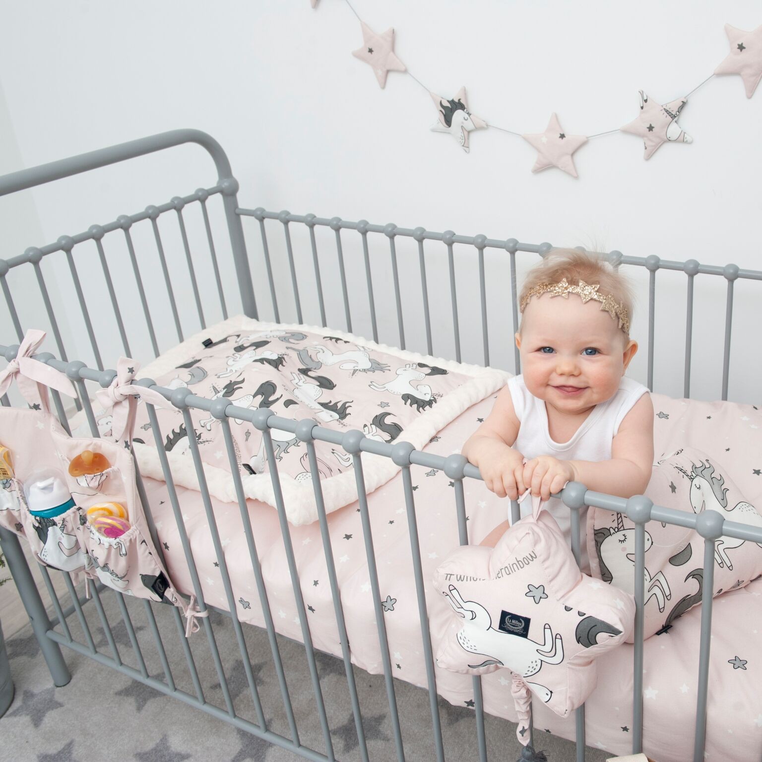 La Millou, Kocyk niemowlaka - Unicorn Sugar Bebe - Ecru