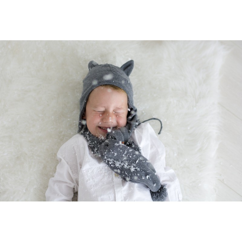 Effii Czapka Kaszmirowa z Uszkami L Grafitowa 1+