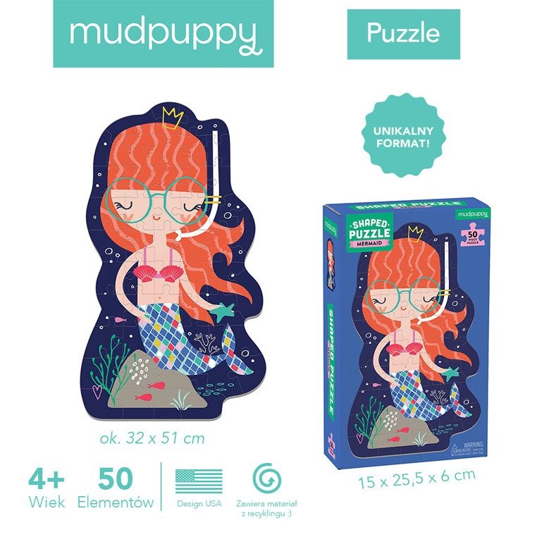 Mudpuppy Puzzle Syrenka 50 elementów 4+