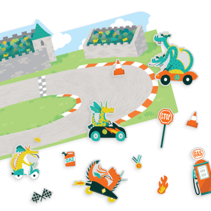 Ooly, Naklejki Wielorazowe Play Again - Wyścigi Smoków