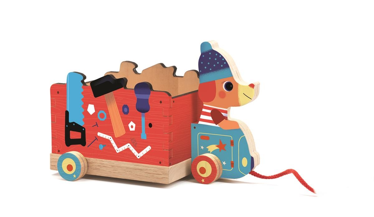 Djeco, Drewniana zabawka do ciągania JO TRUCK