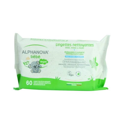 Alphanova Bebe Naturalne Chusteczki Nawilżane 60 szt