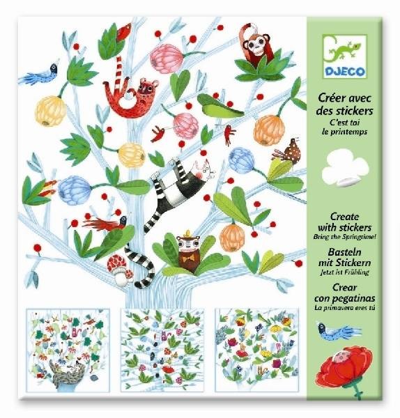 Djeco, zestaw art. z naklejkami wiosna