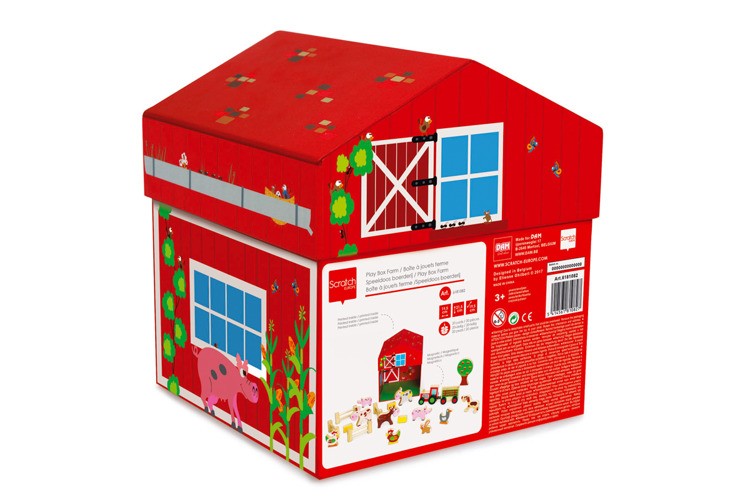 Scratch Domek FARMA 2w1 Drewniany dla Dzieci 3+