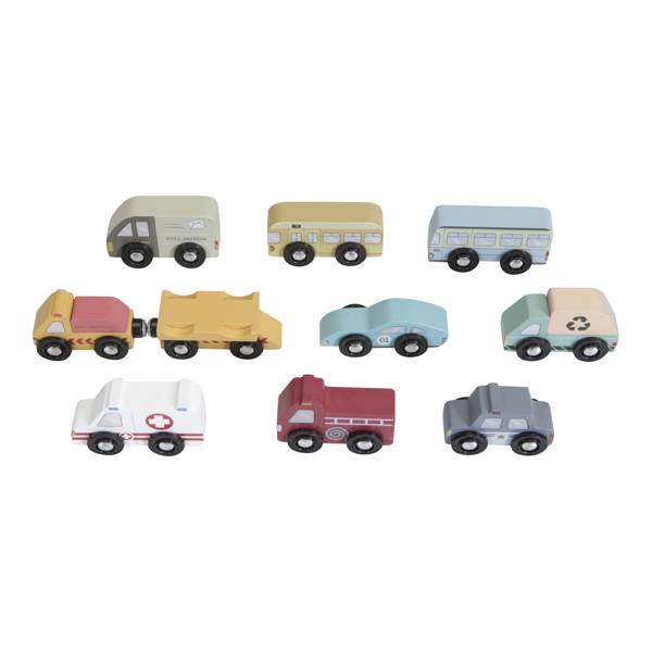 Little Dutch Zestaw 9 Pojazdów Drewnianych 3+