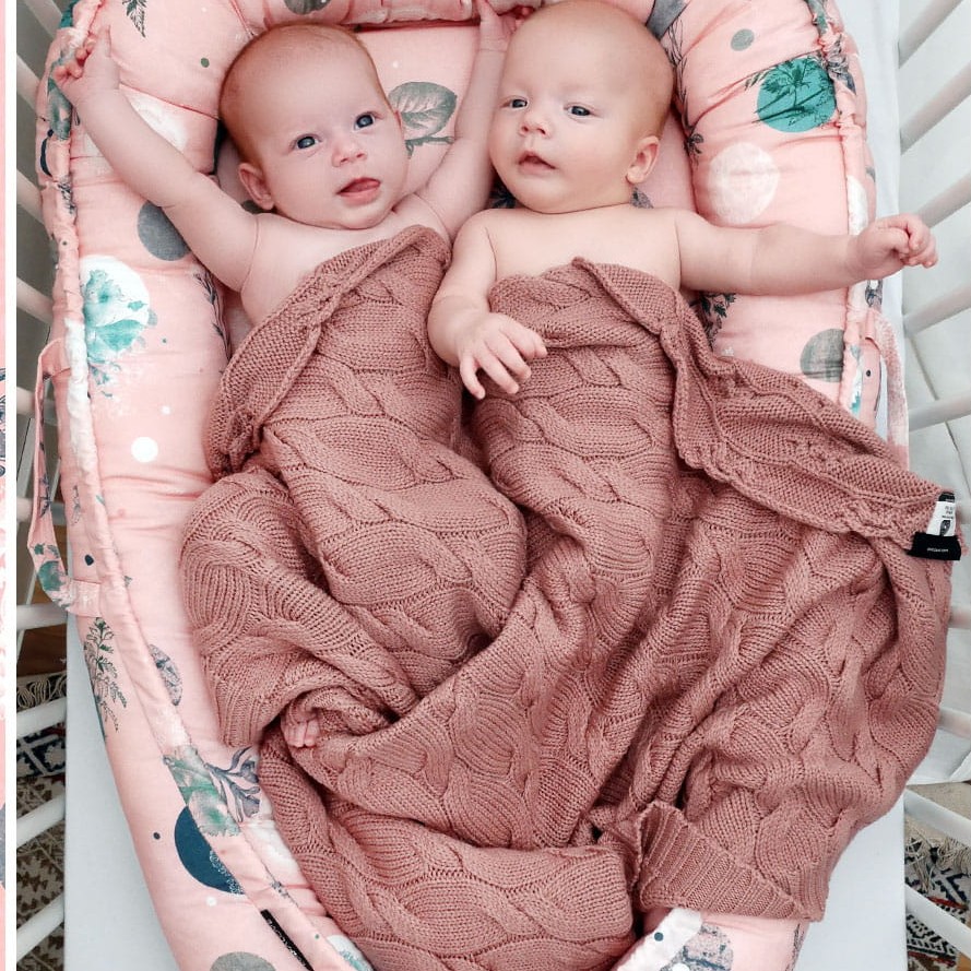 Lullalove Kocyk Merino PREMIUM Piwonia 0+