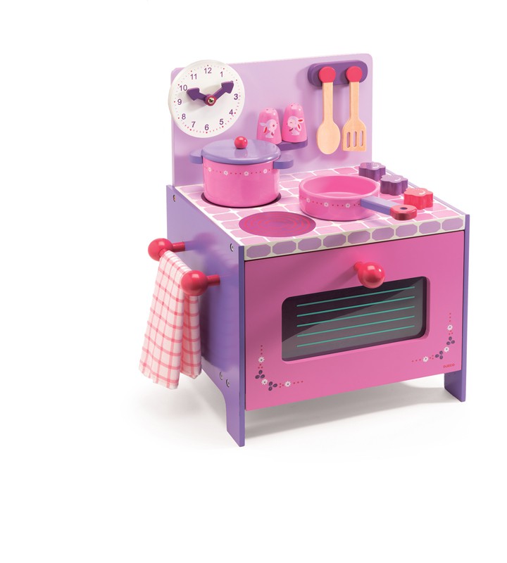 Djeco Drewniana Kuchenka Fioletowo-Różowa 4+