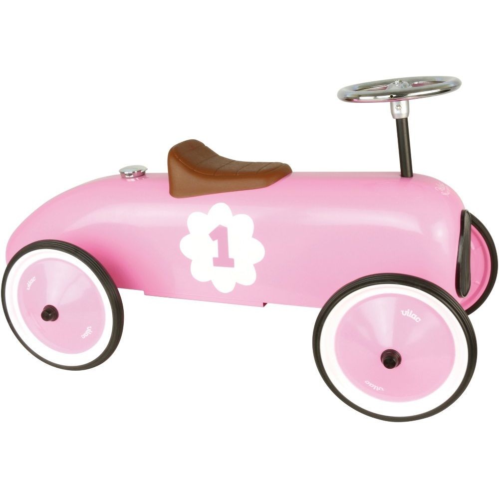 Vilac Jeździk Metalowy Różowy z Kwiatkiem 2+