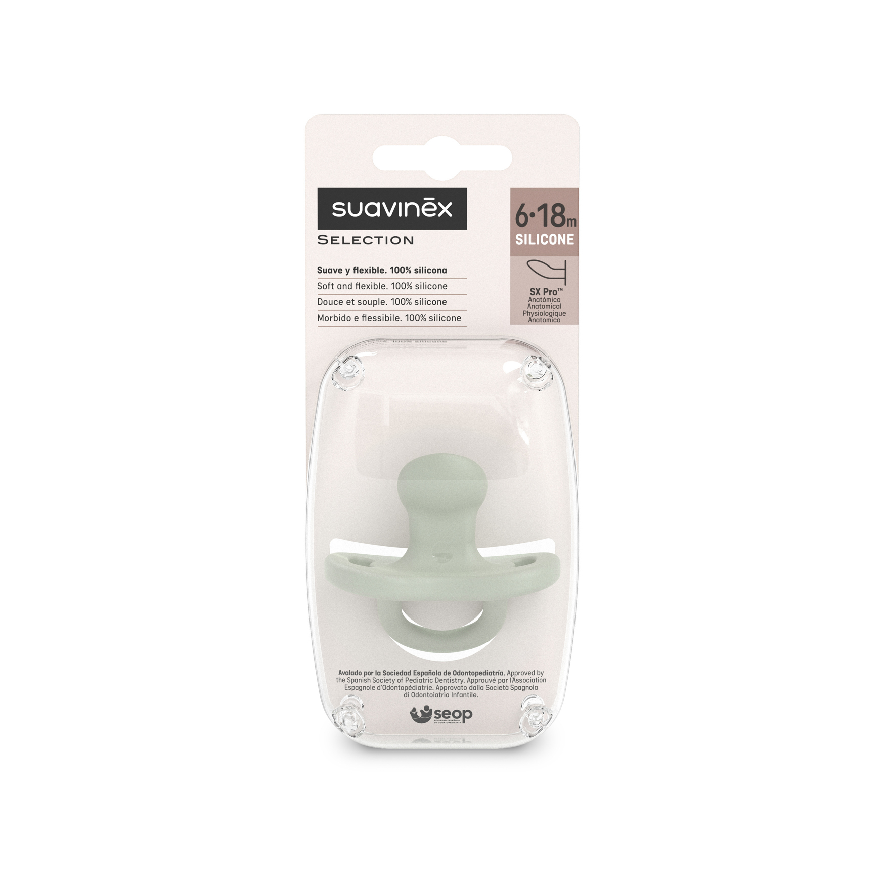 Suavinex Smoczek Silikonowy Anatomiczny 6-18 m