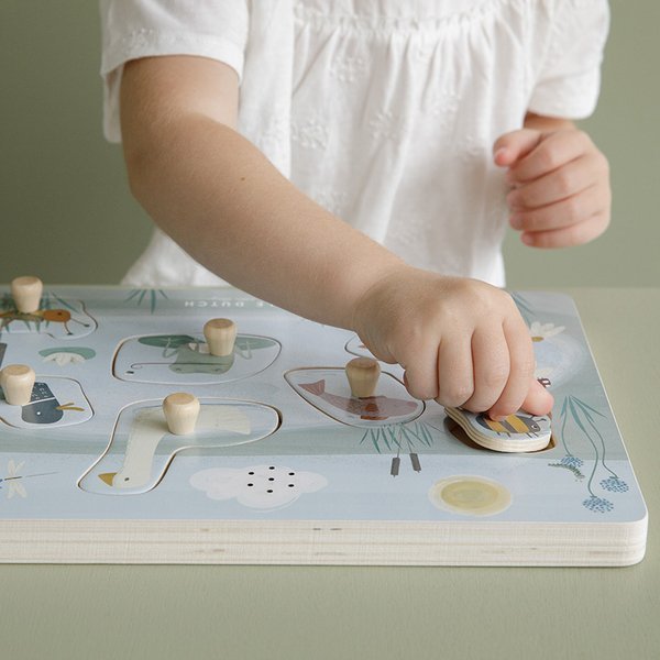 Little Dutch Puzzle Dźwiękowe Little Goose 12m+