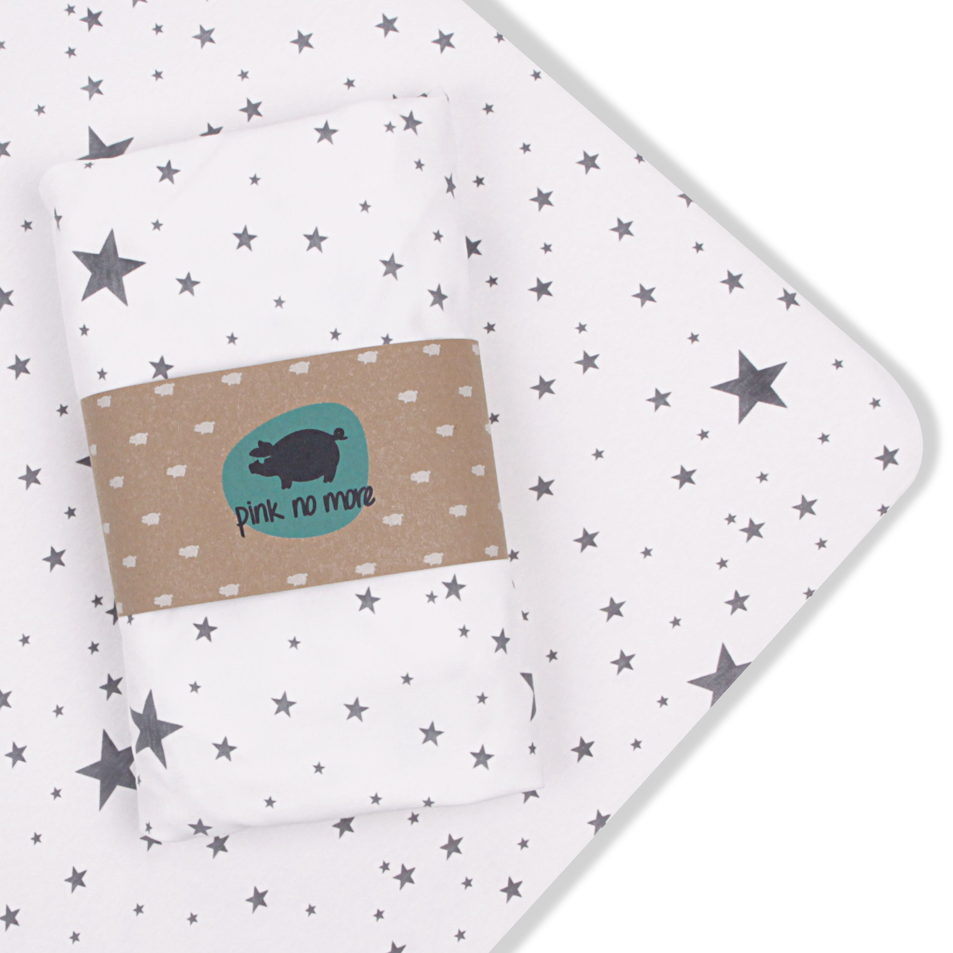 Prześcieradło z gumką Gwiazdy 60x120 cm | Pink no more