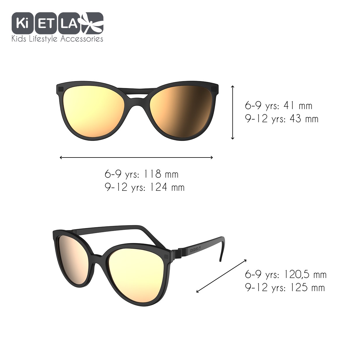 Ki ET LA Okulary Przeciwsłoneczne CraZyg-Zag SUN BuZZ Black 6-9 lat