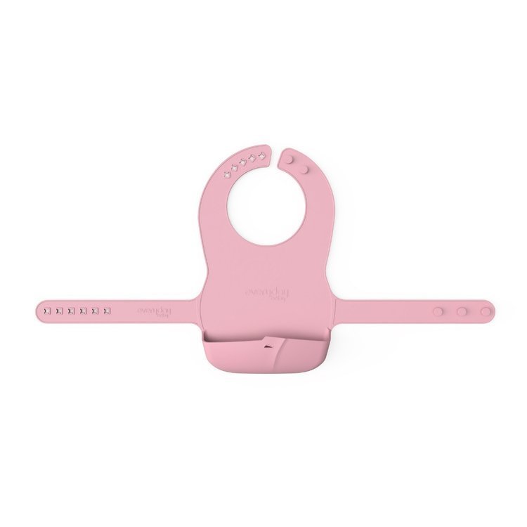 Everyday Baby Śliniak Silikonowy Kieszonka Różowy 4m+