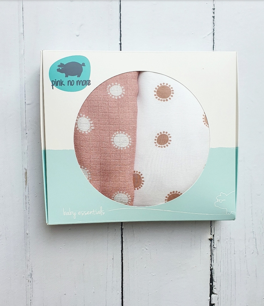 Pink No More Sunny Set - Prześcieradło i Pieluszka dla Niemowląt 0+