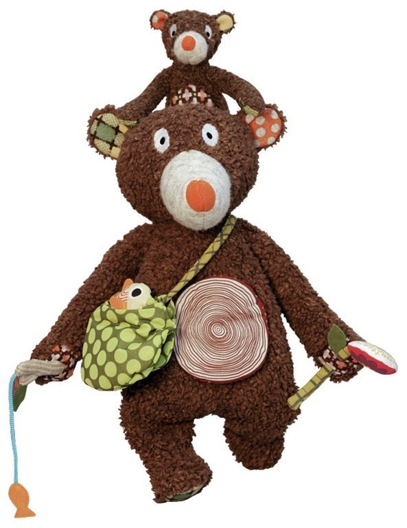 WOODOURS Tata miś z synem Drewniana Figurka 3+