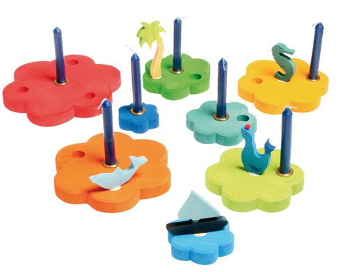 Grimm's Kolorowa Wieża Kwiatki Drewniana 3+