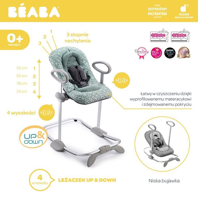 Beaba Leżaczek Up&Down III Leaves 0+ m