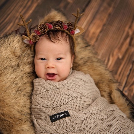 Lullalove Kocyk z wełny merino kokos 80x100 cm